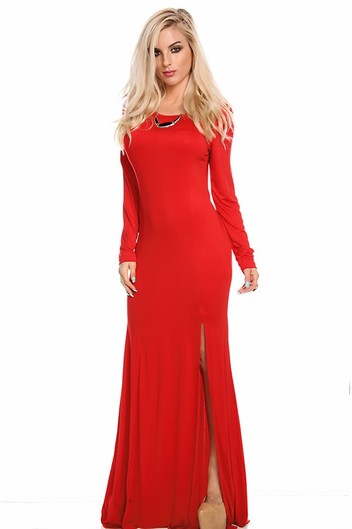 red maxi dress,long maxi dress,sexy maxi dress,high slit maxi dress