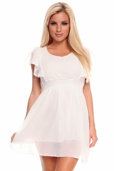 white dress,casual dress,chiffon casual dress
