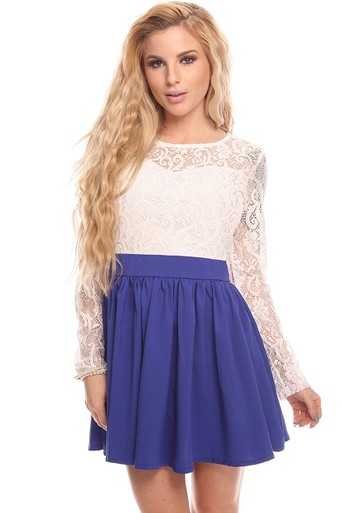 white and blue dress,cute dress,floral lace dress