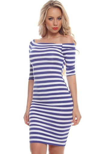 sexy bodycon dress,sexy party dress,stripe dress,sexy dress,blue and white dress