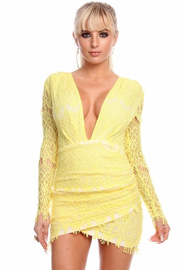 sexy party dress,yellow dress,lace dress,sexy dress